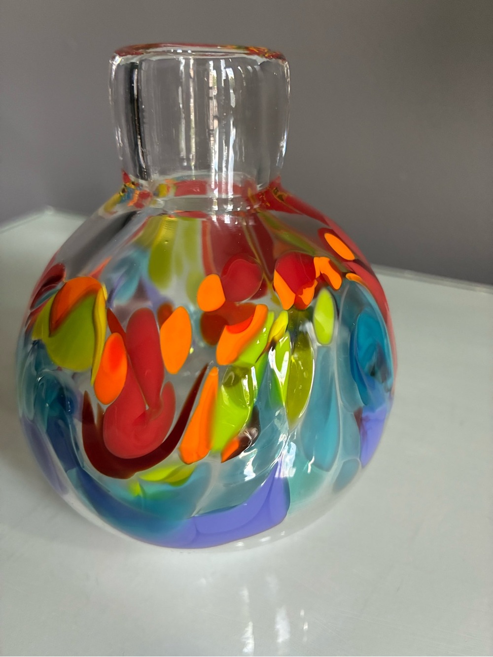 Studio Art Glass Color Burst Bud Vase